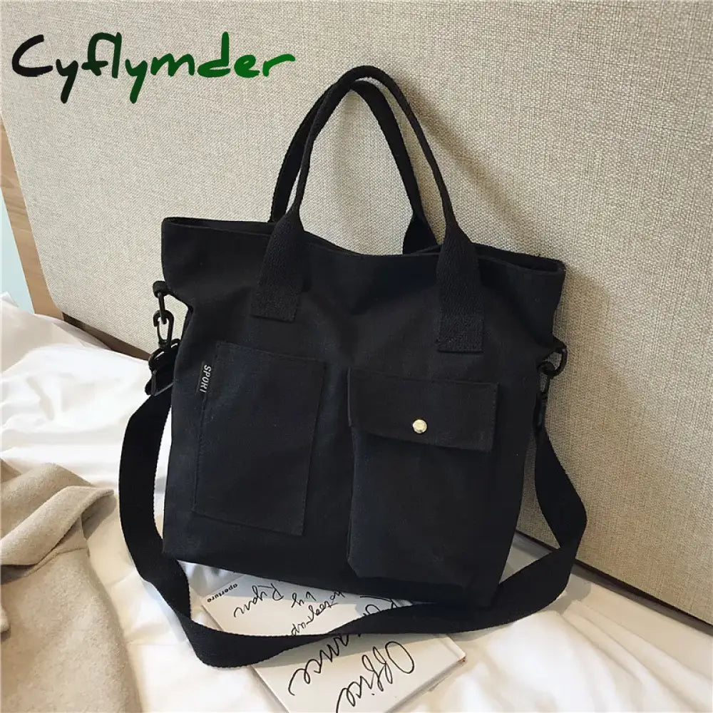 Canvas Bags for Women Handbag Shoulder Bag Large Capacity Solid Color Totes Shopper Bags Casual Female Cross Body Bags