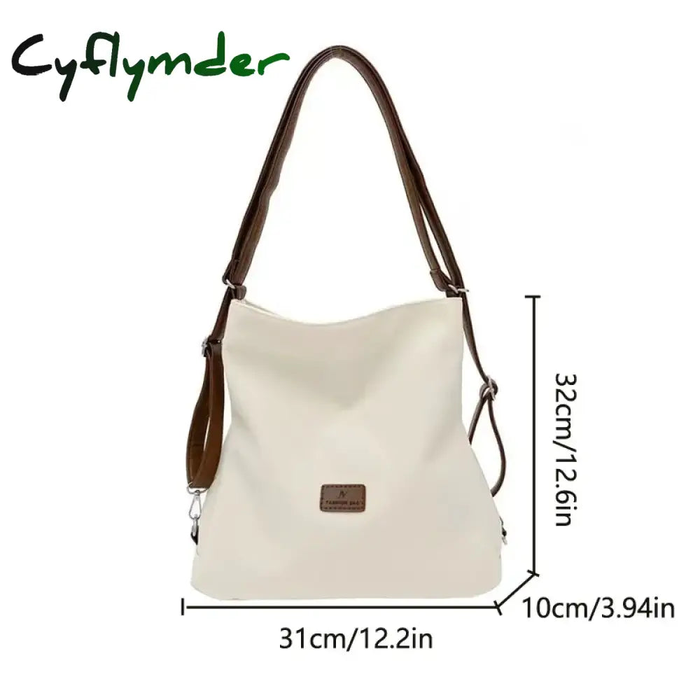 Cyflymder Back To School Canvas Tote Bag Women’s New High Capacity And Minimalist College Style