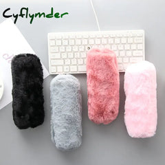 BACK TO SCHOOL Cute Solid Color Plush Pencil Case For Girls Pencil Bag Stationery Pencilcase Kawaii School Supplies