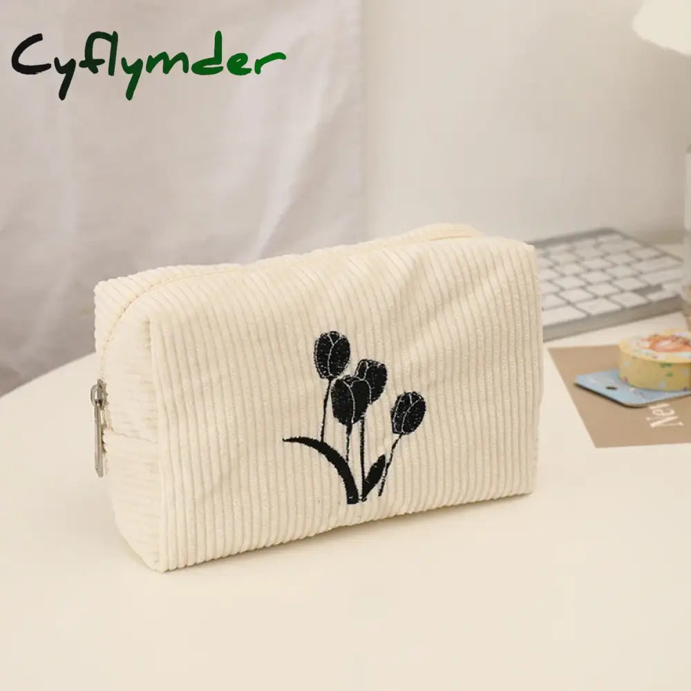 Cyflymder Back To School Flowers Pencil Case School Supplies Large Capacity Pencilcase Estuches
