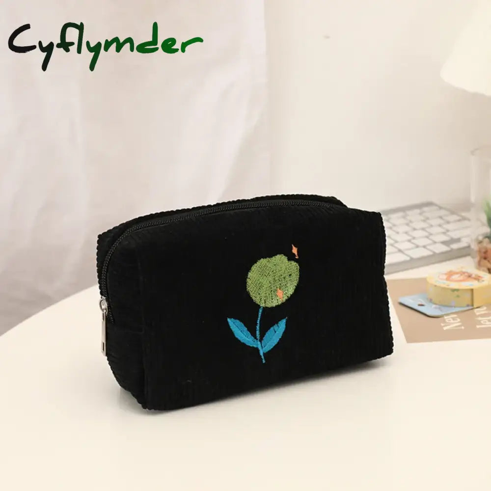 Cyflymder Back To School Flowers Pencil Case School Supplies Large Capacity Pencilcase Estuches