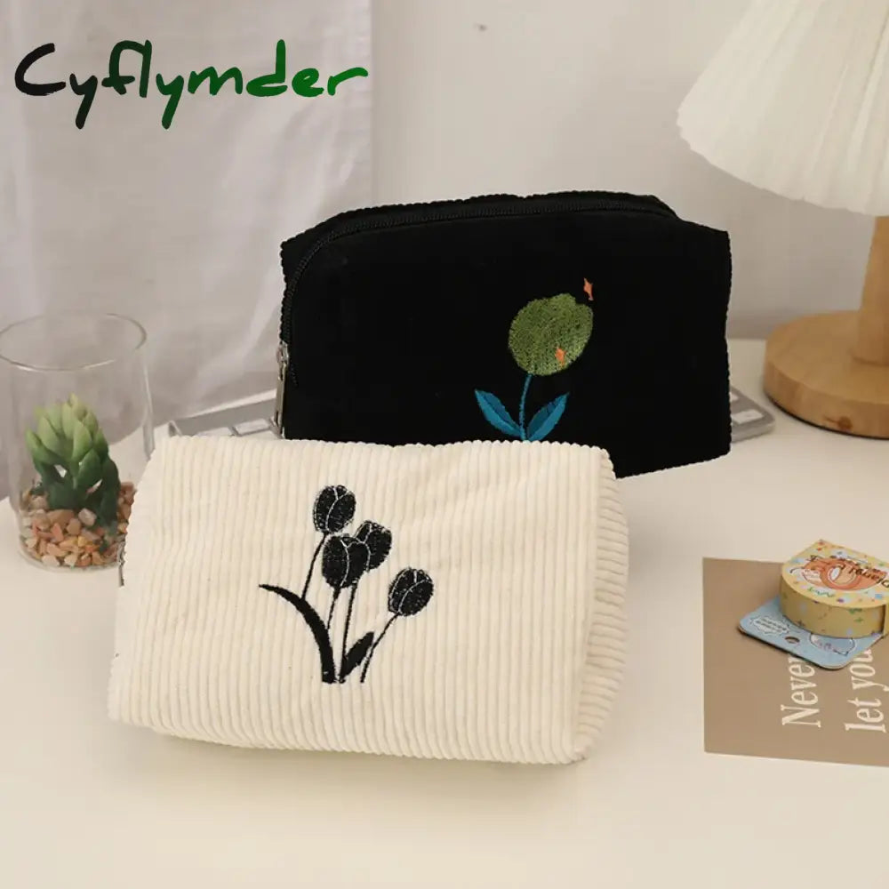 BACK TO SCHOOL Flowers Pencil Case School Supplies Large Capacity Pencilcase Estuches Corduroy Trousse Scolaire Piornik Stationery Pencil Pouch