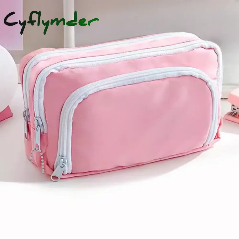 Cyflymder Back To School Girl Large Capacity Aesthetic Pencil Bag School Case Pen Holder Cute