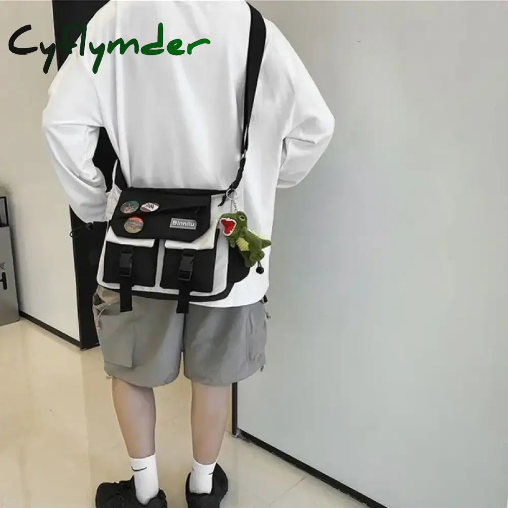 Cyflymder Back To School Harajuku Men Nylon Crossbody Bags For Women Messenger Bag Girls School