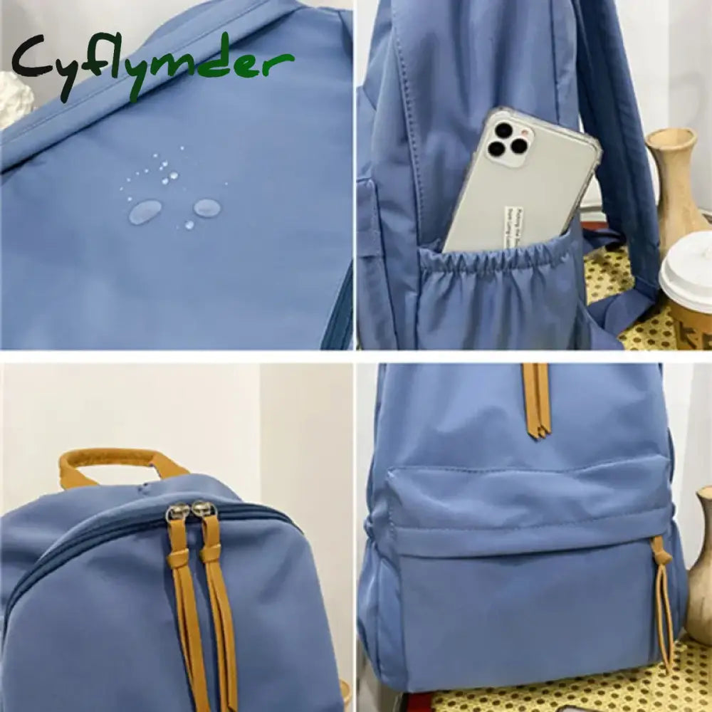 Cyflymder Back To School Kawaii Large-Capacity All-Match Backpack Korean Version Simple Storage Bag