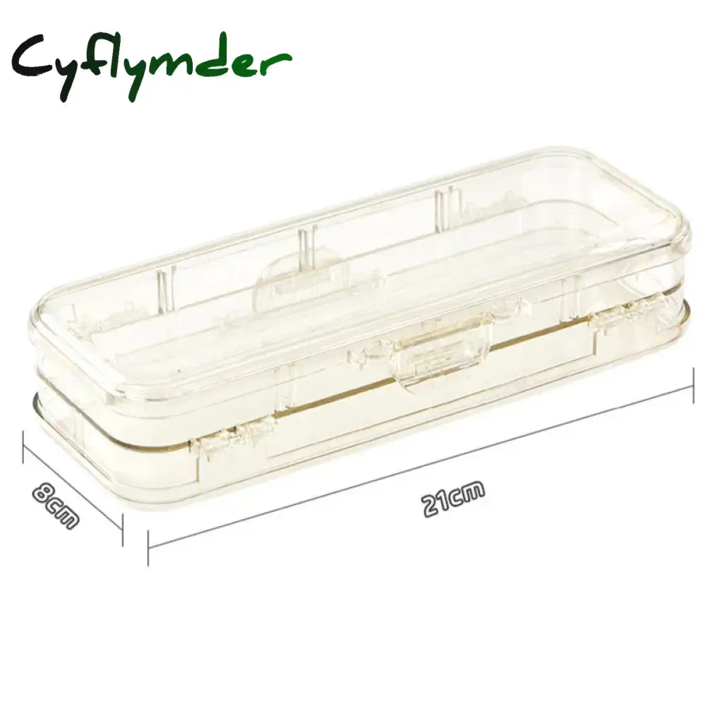Cyflymder Back To School Kawaii Transparent Pencil Case Double Layer Multifunction Kids Pen