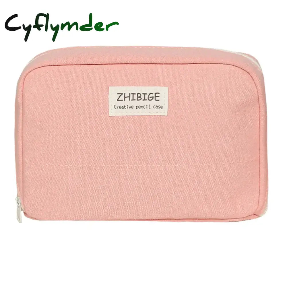Cyflymder Back To School Large Capacity Pencil Bag Pink Aesthetic School Box Stationery Supplies