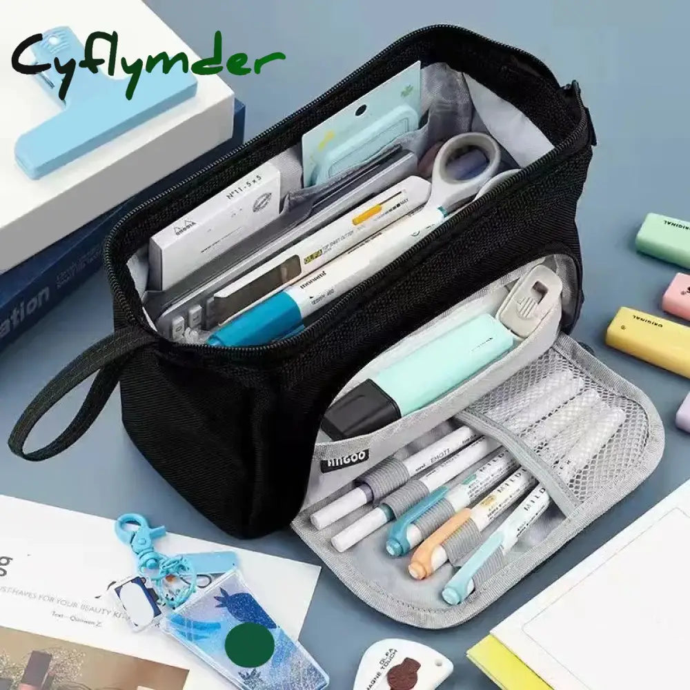 Cyflymder Back To School Large Capacity Pencil Case Cute Student Cases Big Pen Bag Storage Box Boy