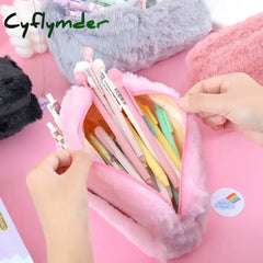 Cyflymder Back To School Large Capacity Pencil Case Kawaii Stationery Pen Estuches Escolares Plush