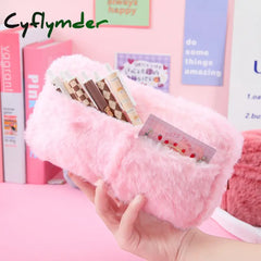 Cyflymder Back To School Large Capacity Pencil Case Kawaii Stationery Pen Estuches Escolares Plush