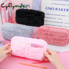 Cyflymder Back To School Large Capacity Pencil Case Kawaii Stationery Pen Estuches Escolares Plush