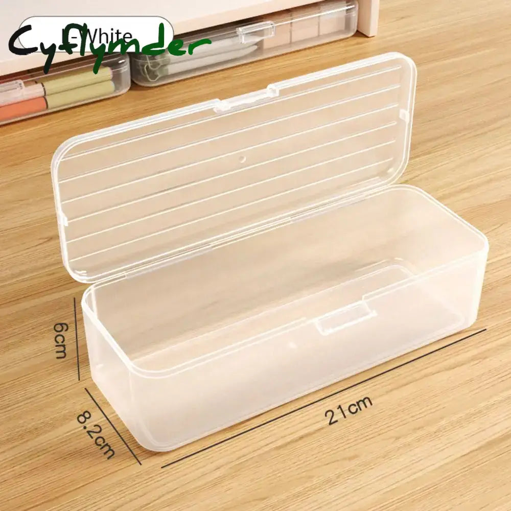 Cyflymder Back To School Large Capacity Storage Box High Quality Plastic Transparent Pencil Case