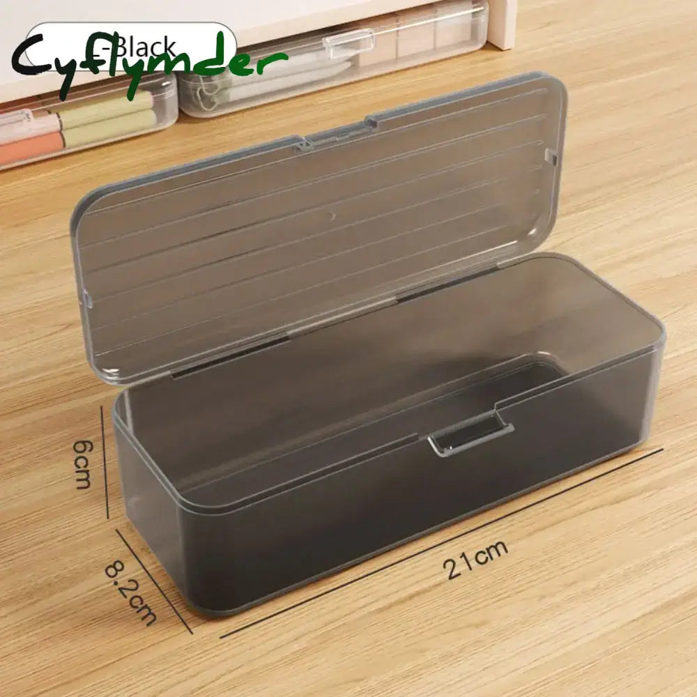 Cyflymder Back To School Large Capacity Storage Box High Quality Plastic Transparent Pencil Case