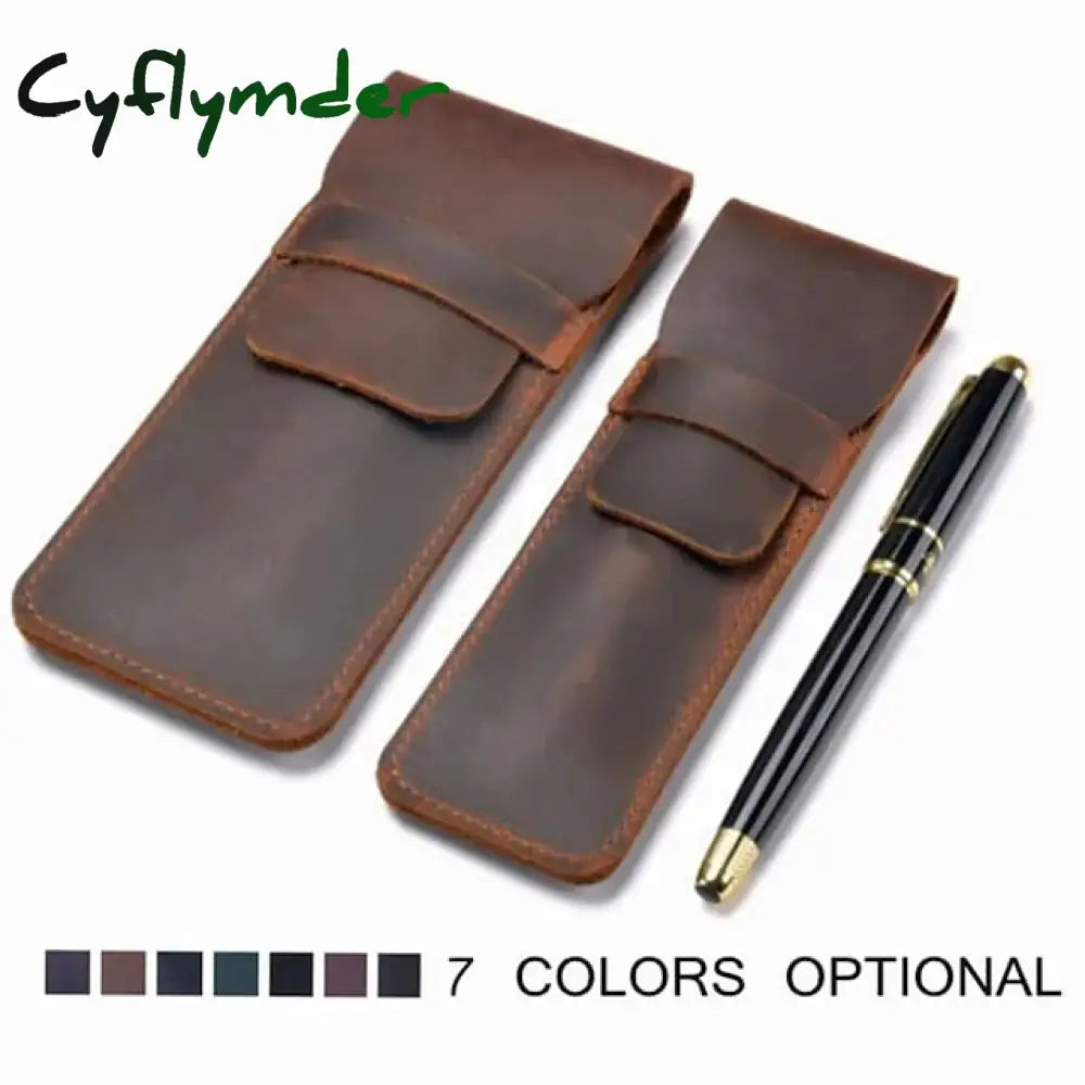 BACK TO SCHOOL Leather Pen Bag Personality Retro Handmade First Layer Cowhide Pencil Case, Back to School Gift