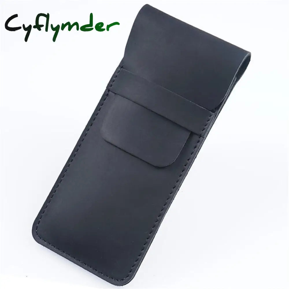 Cyflymder Back To School Leather Pen Bag Personality Retro Handmade First Layer Cowhide Pencil Case