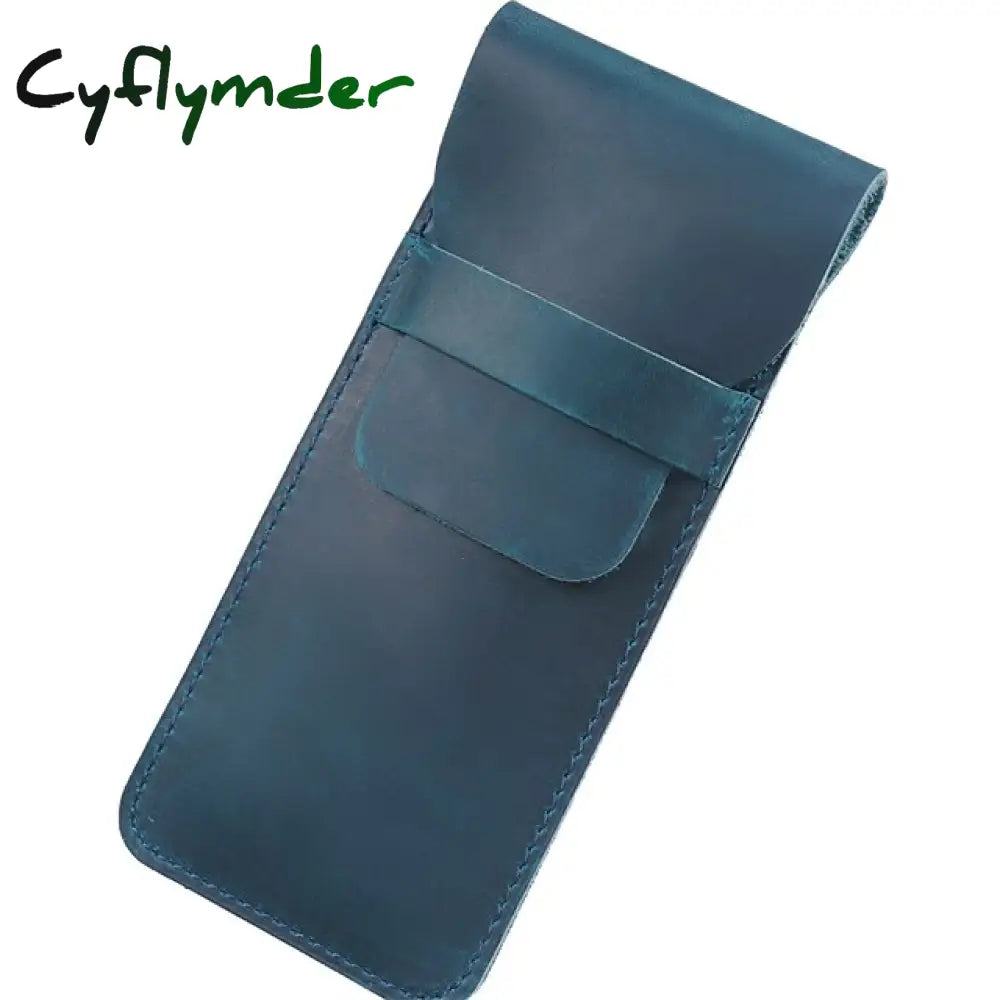Cyflymder Back To School Leather Pen Bag Personality Retro Handmade First Layer Cowhide Pencil Case