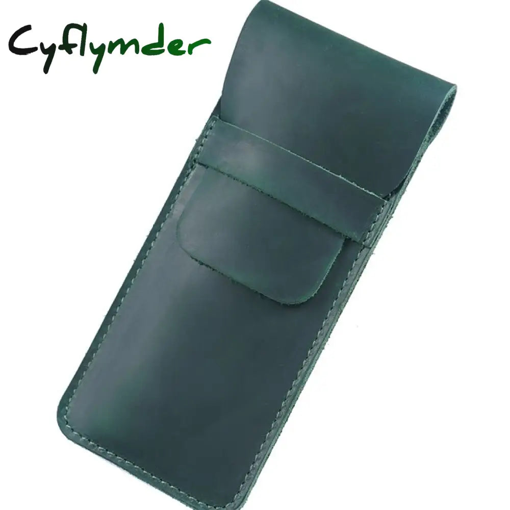 Cyflymder Back To School Leather Pen Bag Personality Retro Handmade First Layer Cowhide Pencil Case