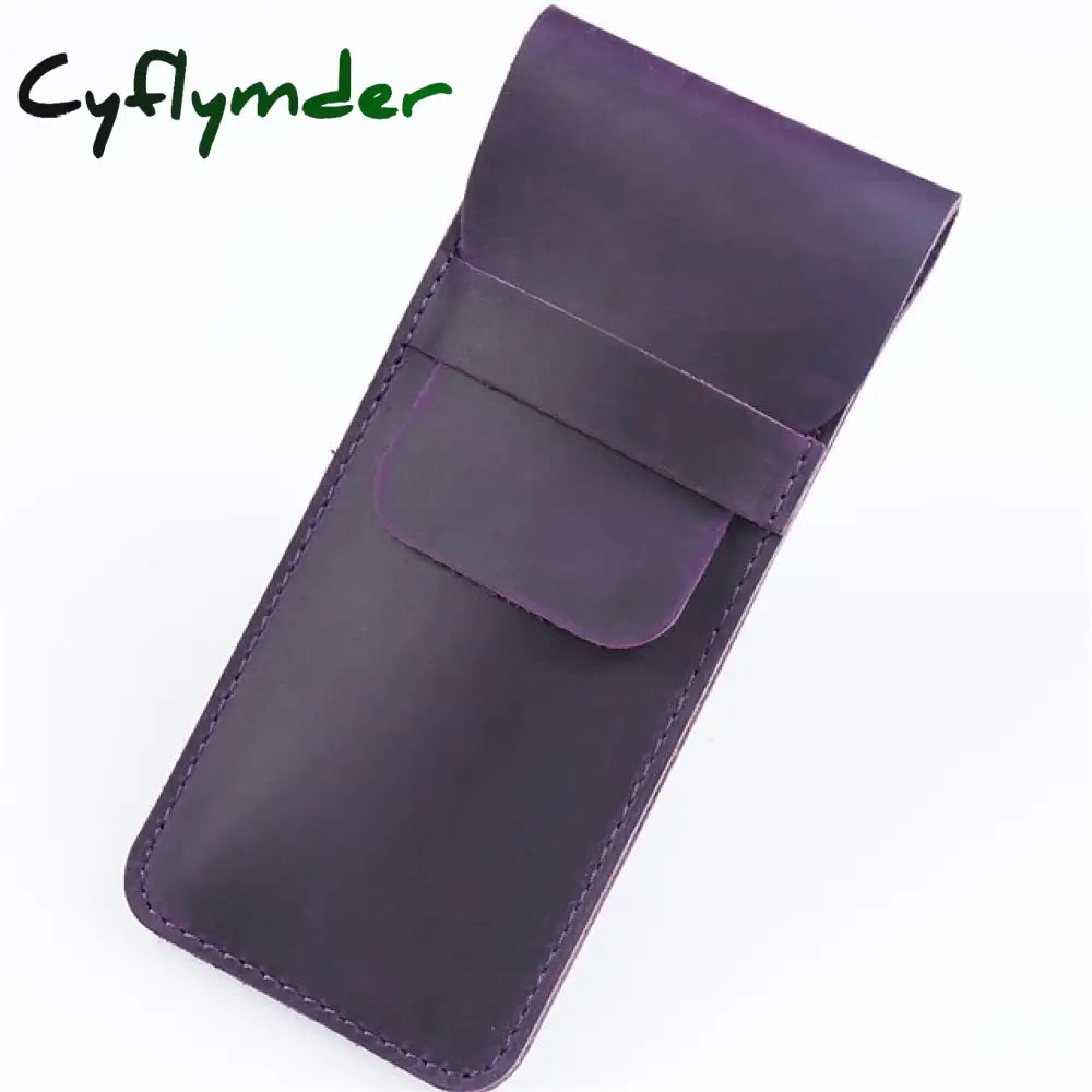 Cyflymder Back To School Leather Pen Bag Personality Retro Handmade First Layer Cowhide Pencil Case