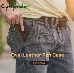 Cyflymder Back To School Luxury Leather Pencil Case Zipper Retro Fountain Pen Pouch Bag For Ofiice