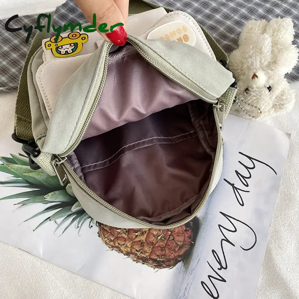 Cyflymder Back To School Mini Crossbody Bag For Women Fashion Small Female Canvas Shoulder Bags