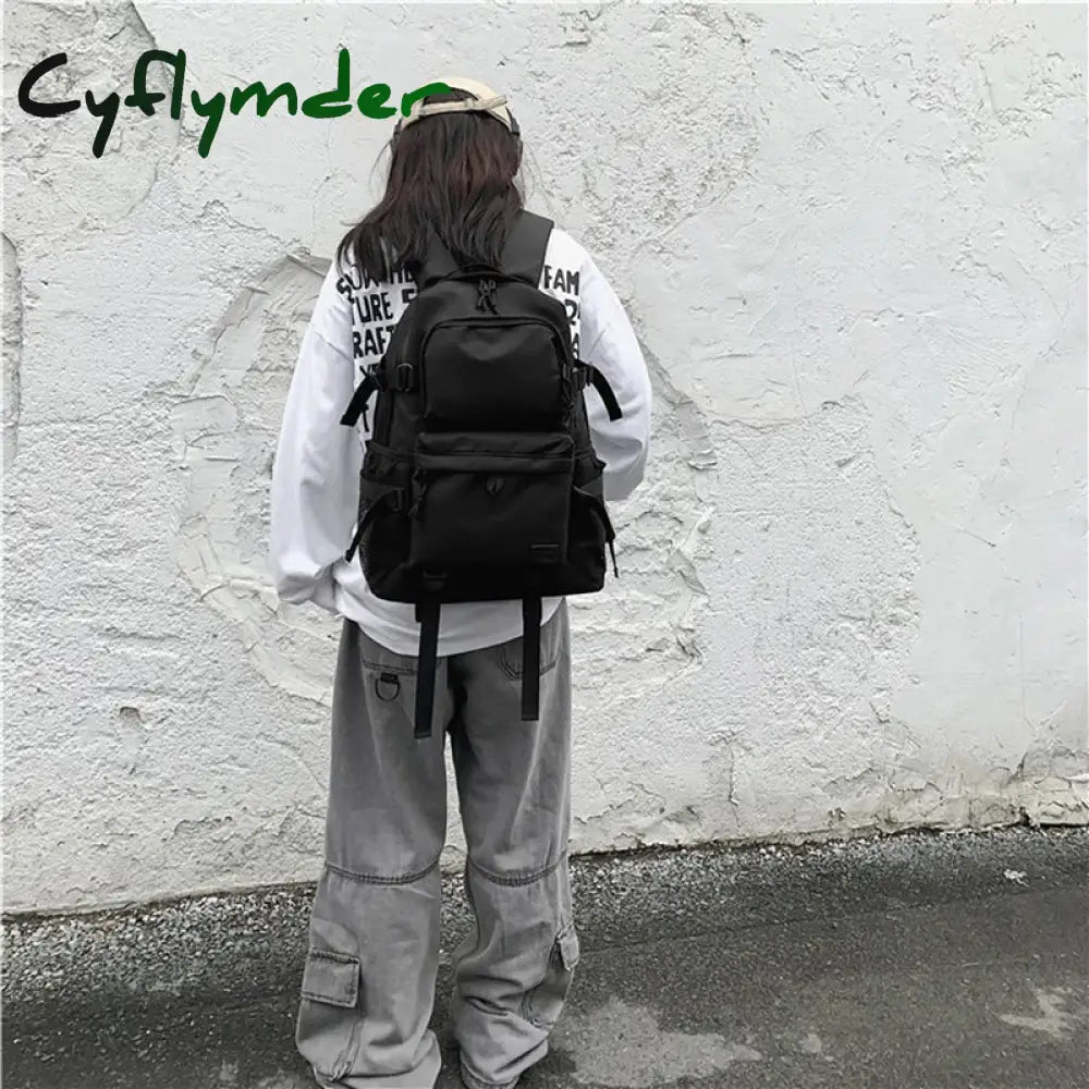 Cyflymder Back To School New Backpack Black Anti Theft Splashproof Fashion Bag For Teens Travel