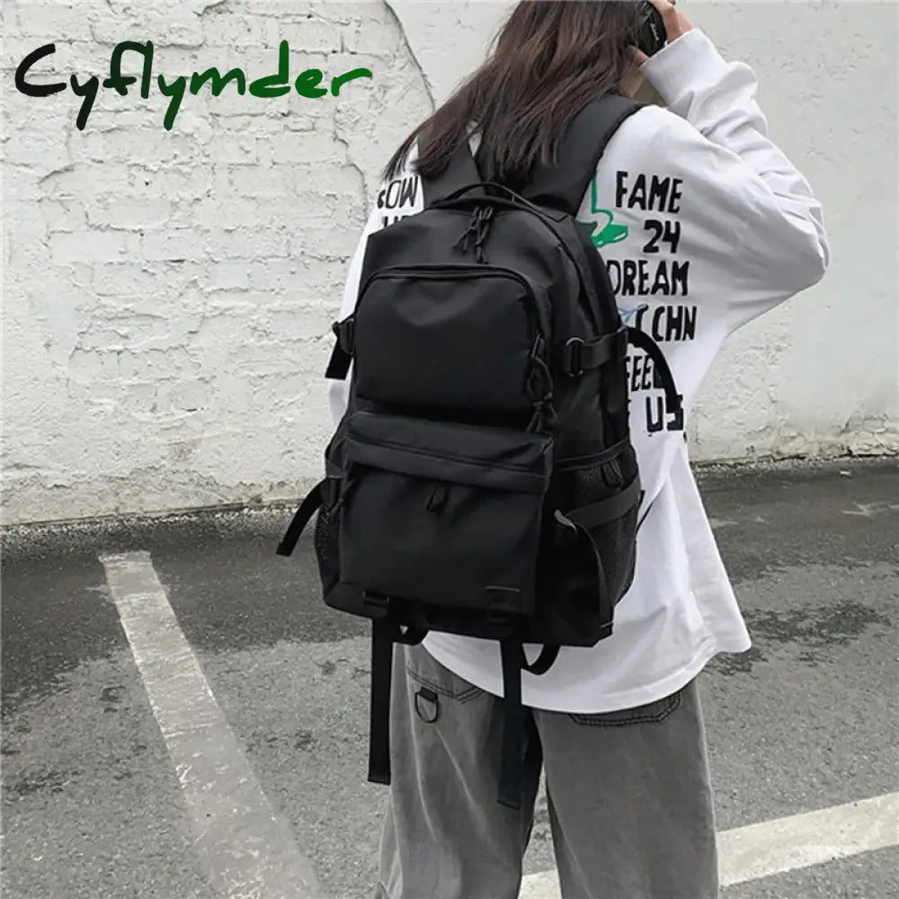 Cyflymder Back To School New Backpack Black Anti Theft Splashproof Fashion Bag For Teens Travel