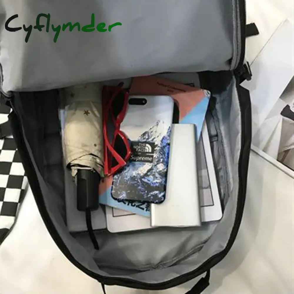 Cyflymder Back To School New Simple Black Workwear Style Backpack Large Capacity Laptop Bag Fashion