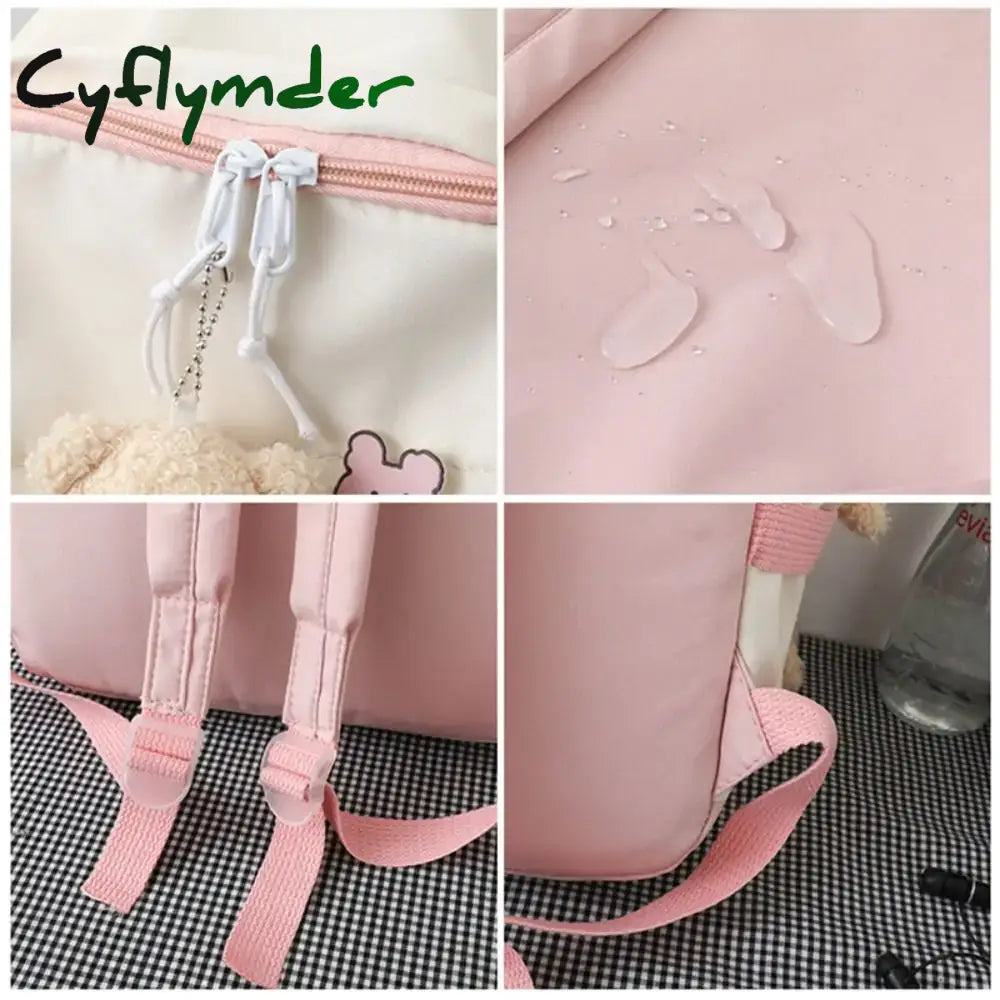 Cyflymder Back To School Nylon Book Bag Boys Girls Backpack Multifunctional Waterproof Large