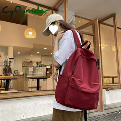 Cyflymder Back To School Nylon Versatile Backpack Black Grey White Red Waterproof Computer Bag