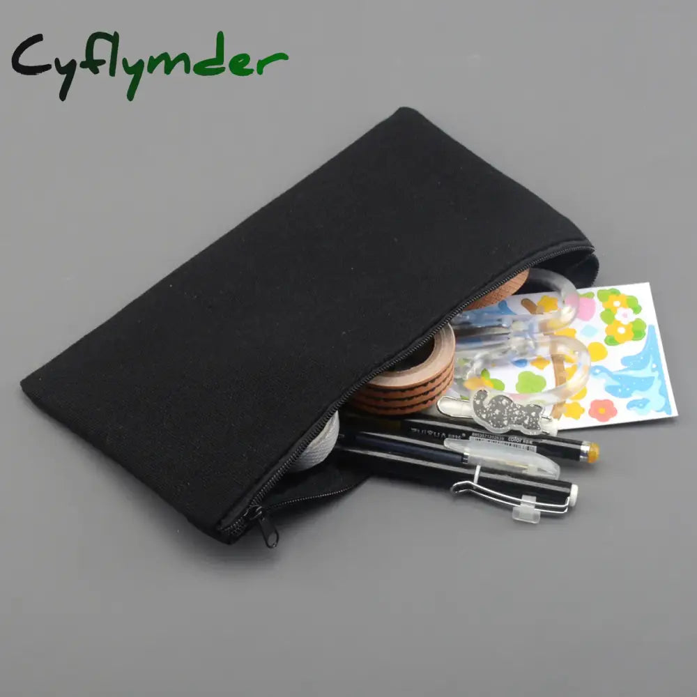 Cyflymder Back To School Pencil Case Black School Supplies Pouch Astuccio Canvas Trousse Scolaire