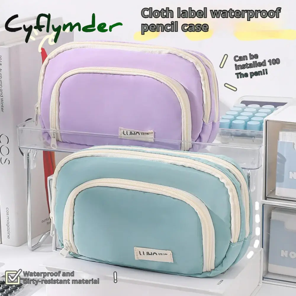 Cyflymder Back To School Pencil Case Large Capacity Pouch Handheld Pen Bag Cosmetic Portable Gift