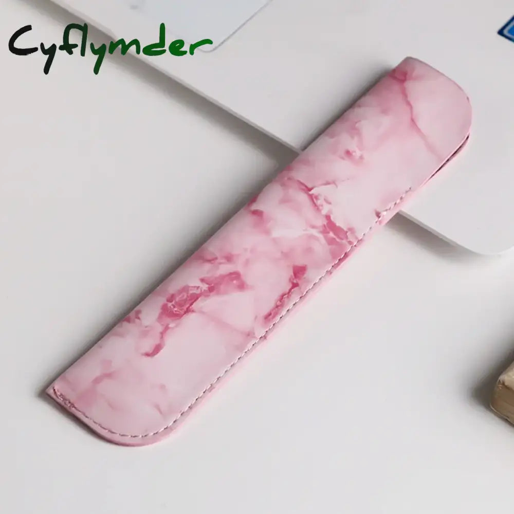 Cyflymder Back To School Pencil Cases Marble Leather For Office Estuche Escolare Pen Pouch