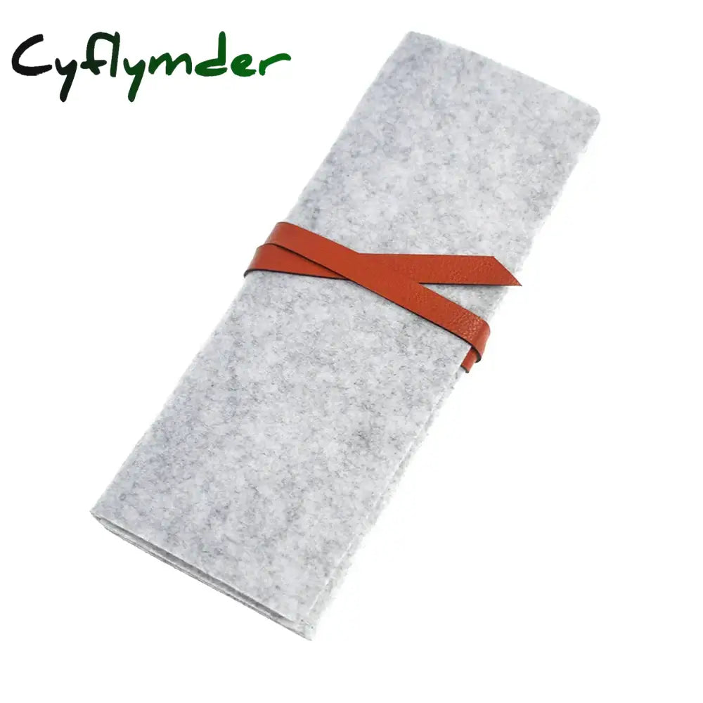 Cyflymder Back To School Portable Roll School Pencil Case Felt Cloth Pen Bag For Girls Boys Cute