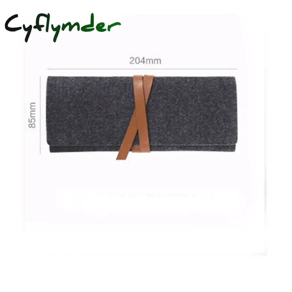 Cyflymder Back To School Portable Roll School Pencil Case Felt Cloth Pen Bag For Girls Boys Cute
