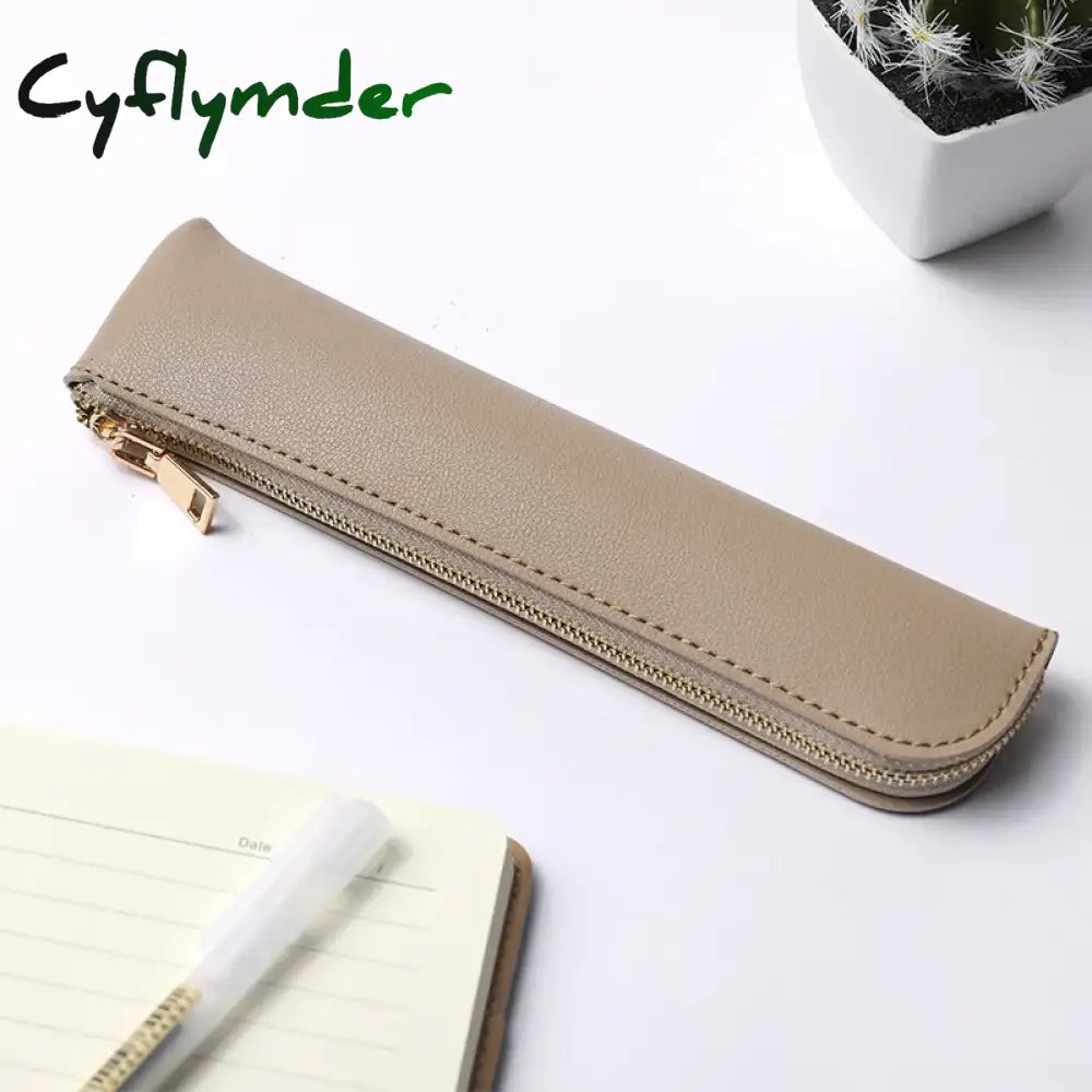 Cyflymder Back To School Simple Fountain Pen Sleeve Small Pu Bag Japanese Stationery Candy Color