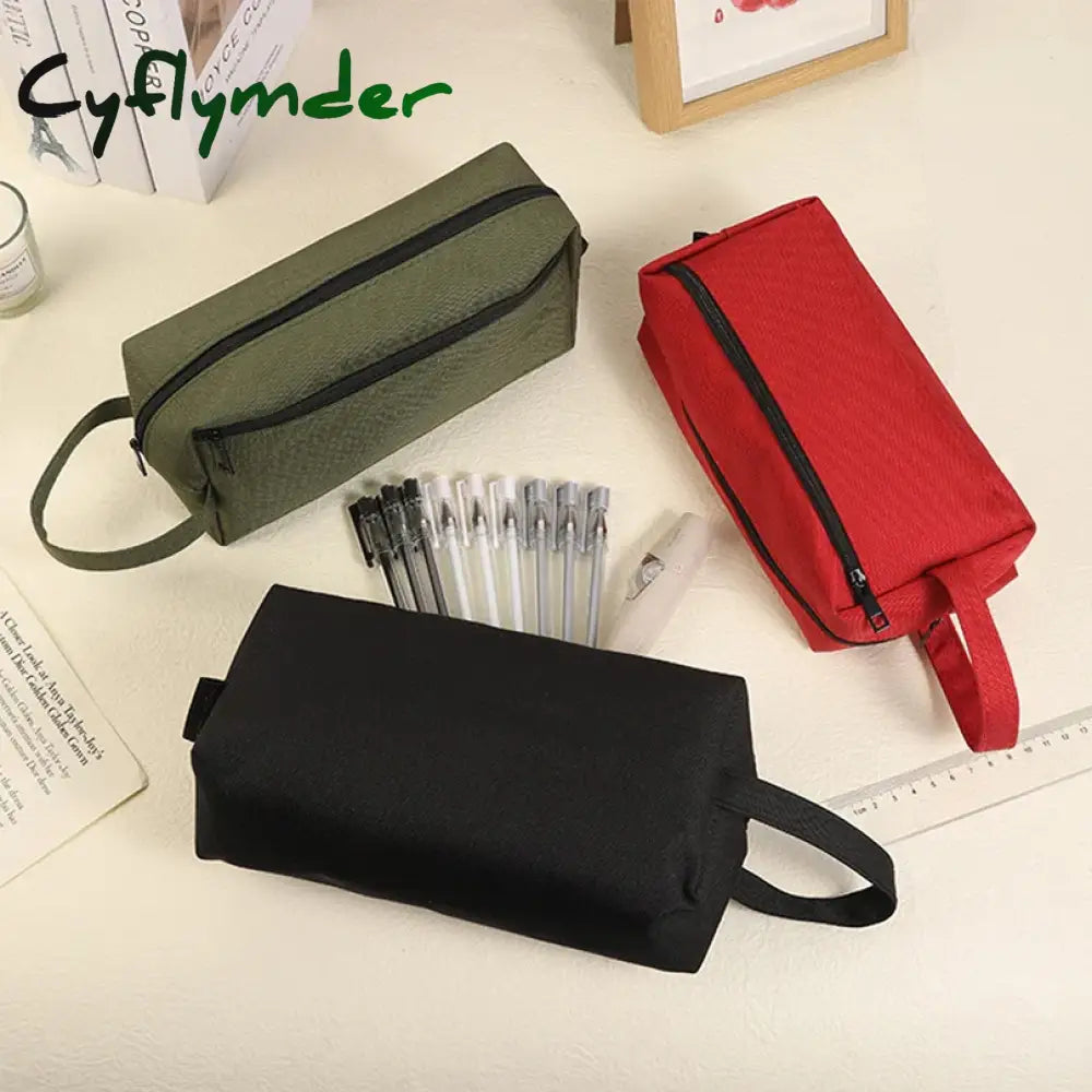 Cyflymder Back To School Simple Pencil Case Kawaii Stationery Pen Large Capacity Pouch Trousse