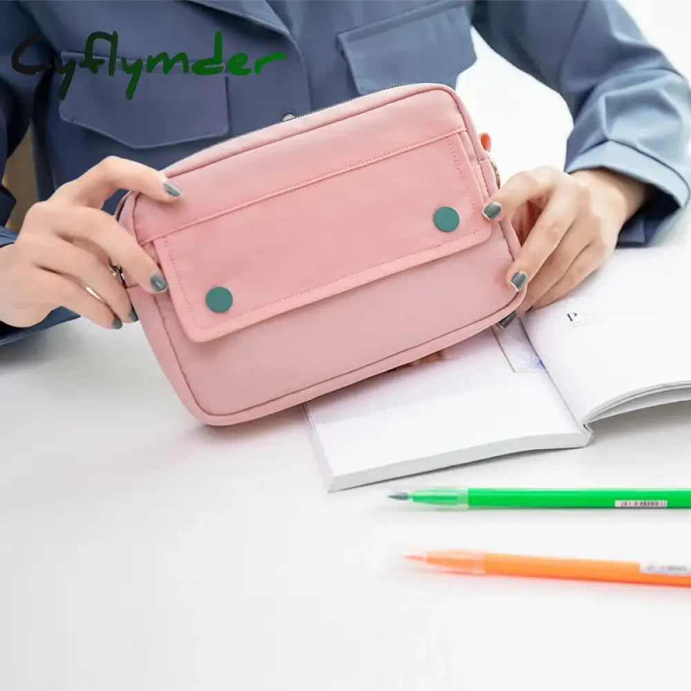 Cyflymder Back To School Simple Solid Color Dark Button Twill Waterproof Polyester Super Large