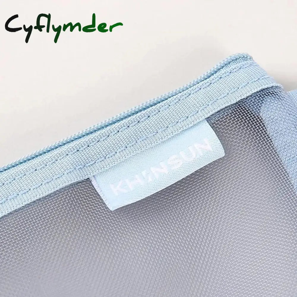 Cyflymder Back To School Simple Transparent Mesh Pencil Case Storage Student Bag Large Capacity