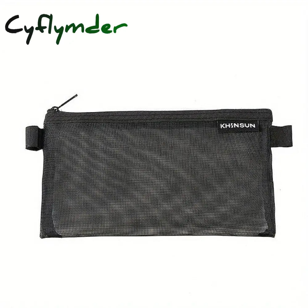 Cyflymder Back To School Simple Transparent Mesh Pencil Case Storage Student Bag Large Capacity