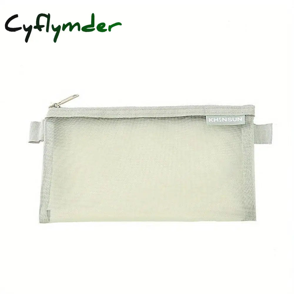 Cyflymder Back To School Simple Transparent Mesh Pencil Case Storage Student Bag Large Capacity