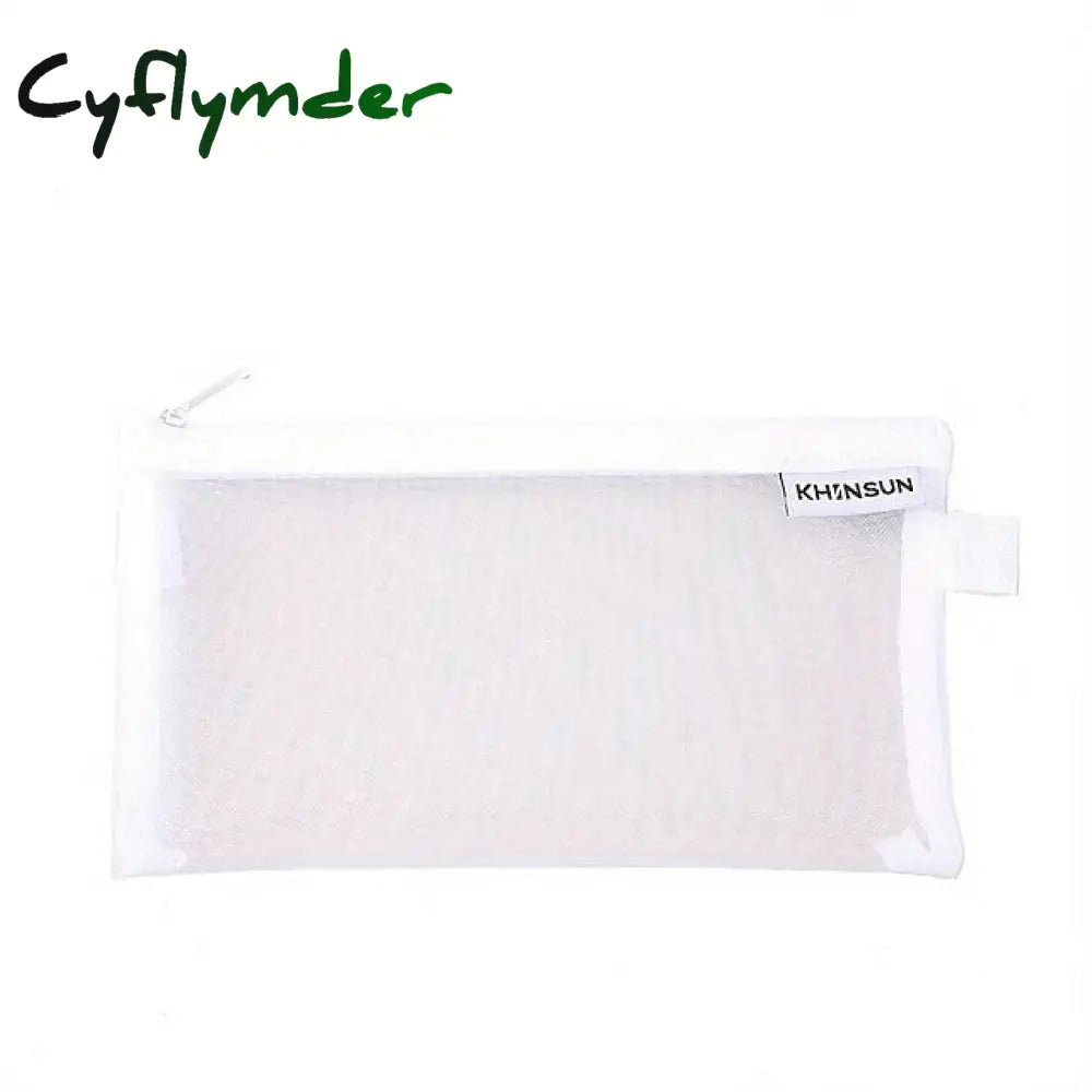 Cyflymder Back To School Simple Transparent Mesh Pencil Case Storage Student Bag Large Capacity