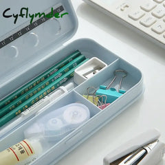 Cyflymder Back To School Solid Color Plastic Pencil Box For Students Without Printing And Low