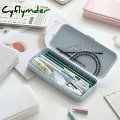 Cyflymder Back To School Solid Color Plastic Pencil Box For Students Without Printing And Low