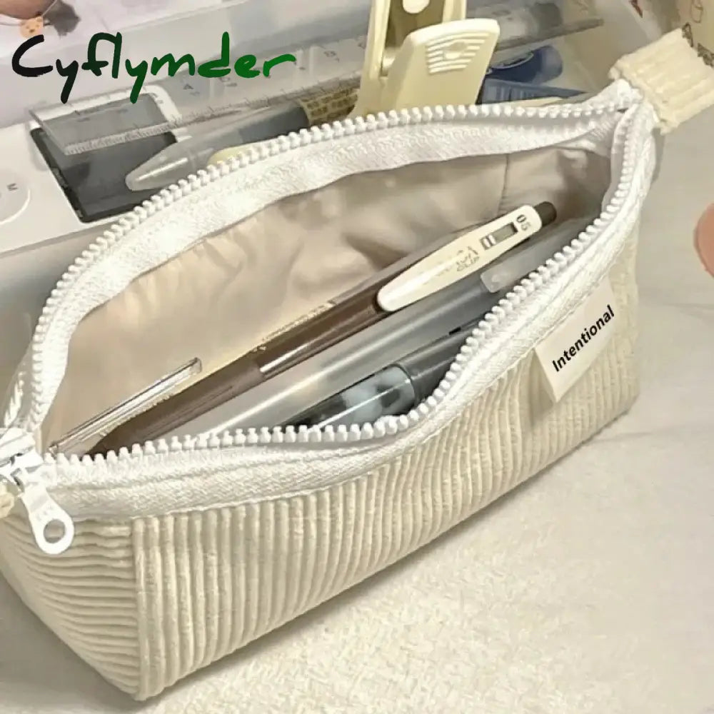 BACK TO SCHOOL Solid Stationery Storage Pencil Bag Original Dreamship Series Corduroy for Junior High School Students Stationery  Pencil Cases