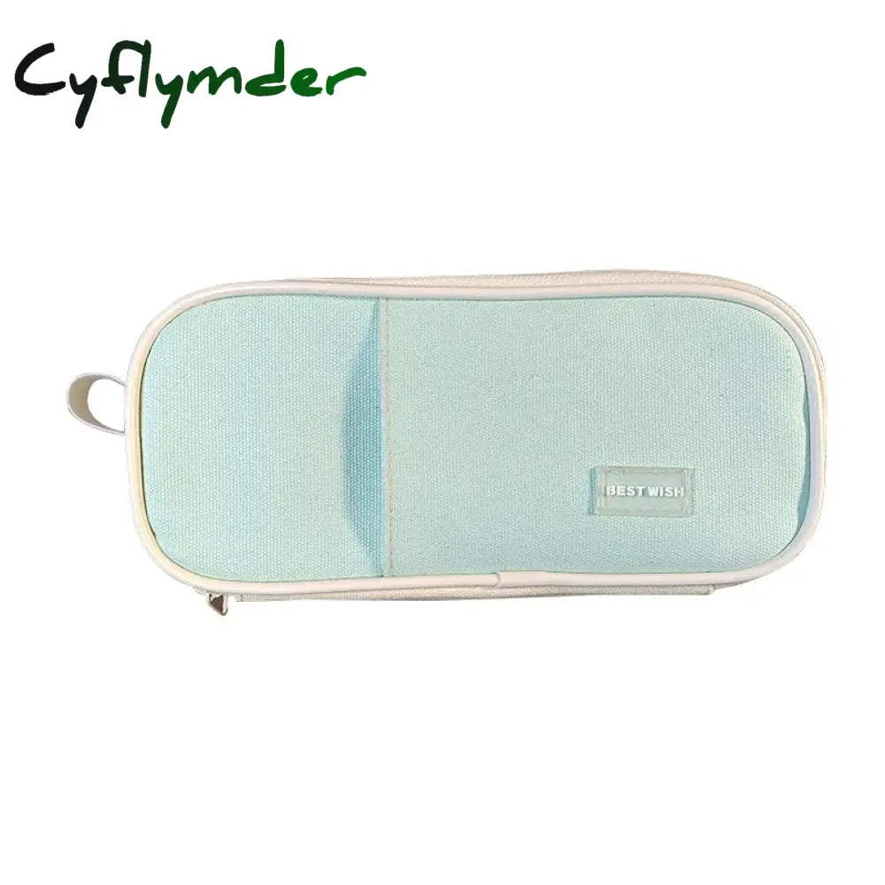 Cyflymder Back To School Student Cute Pencil Bag Button Canvas Cord Cloth Stationery School