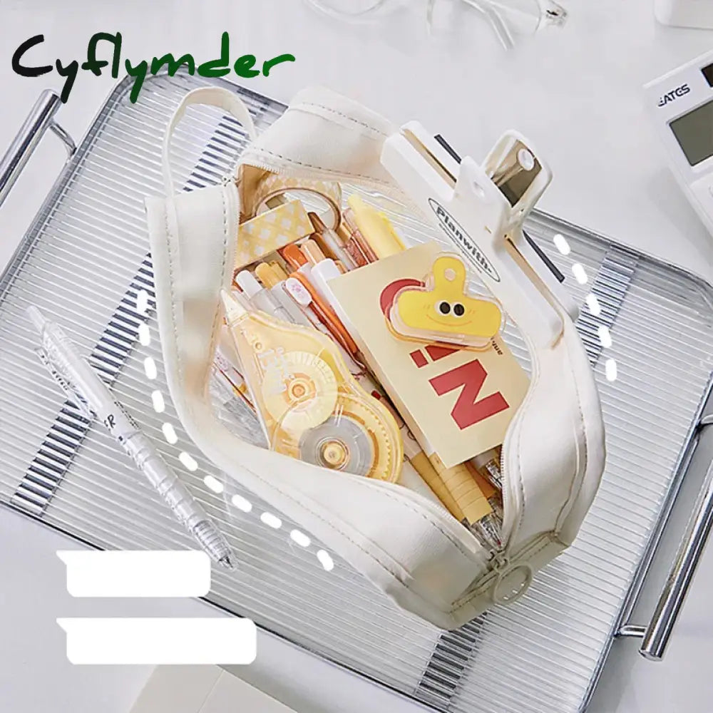 Cyflymder Back To School Transparent Pencil Case Estuches Escolares Pencilcase School Supplies