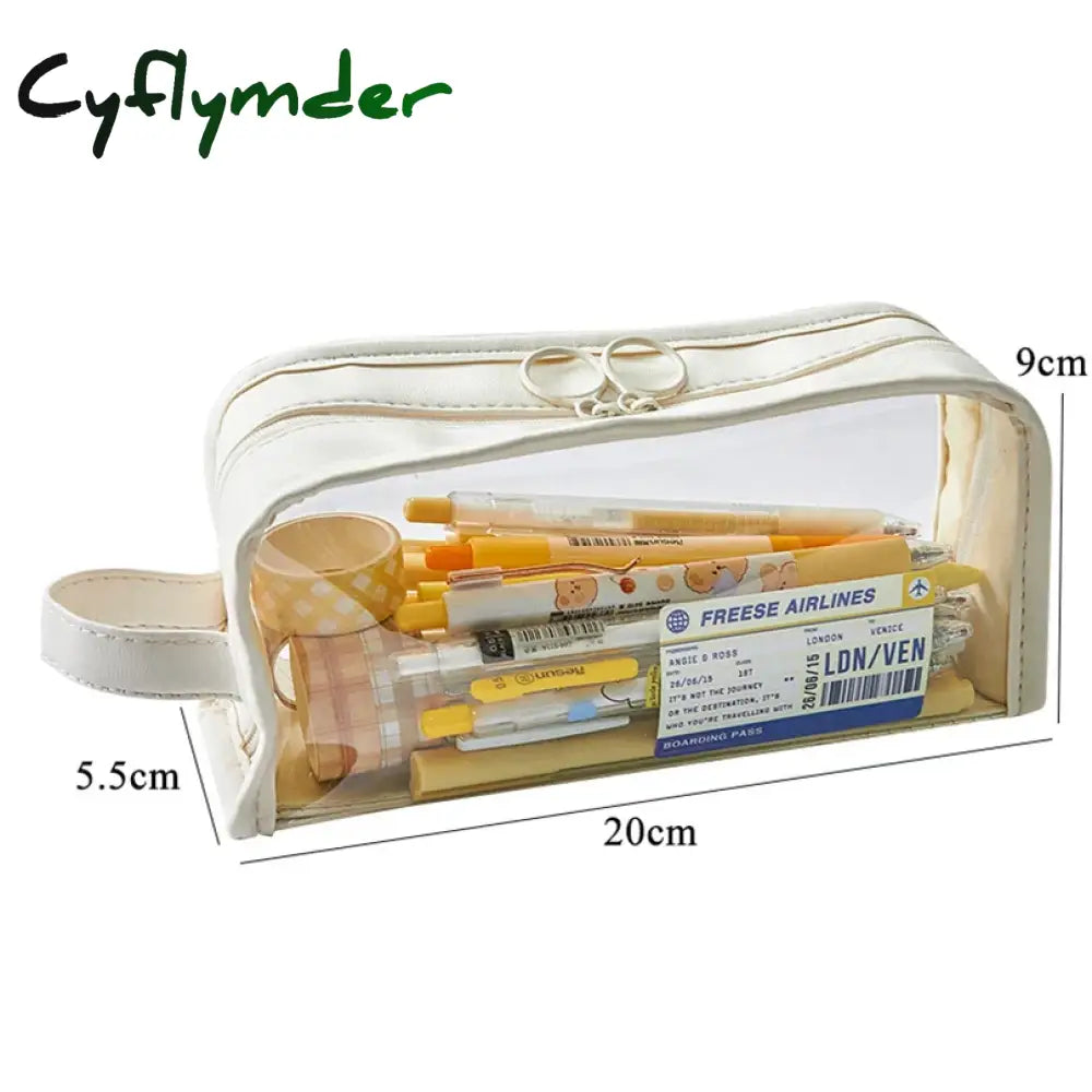 Cyflymder Back To School Transparent Pencil Case Estuches Escolares Pencilcase School Supplies