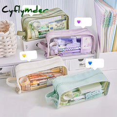 Cyflymder Back To School Transparent Pencil Case Estuches Escolares Pencilcase School Supplies