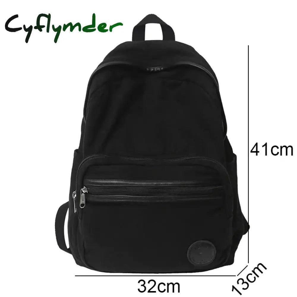 Cyflymder Back To School Trendy Female Canvas Laptop College Backpack Cool Lady Vintage Book Bag