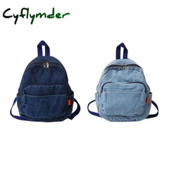 Cyflymder Back To School Vintage Denim Backpack School Travel Daypack Shoulder Bags For Teenager